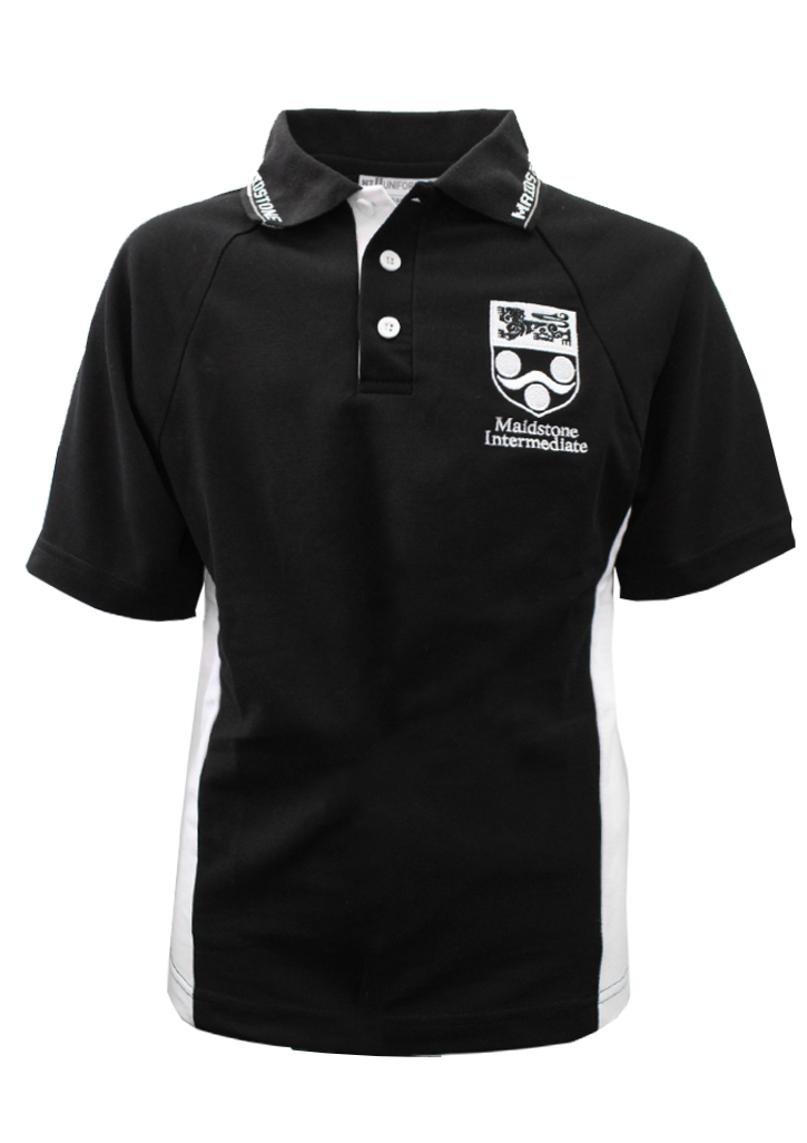 Maidstone Int. Unisex Polo Black / White | Maidstone Intermediate